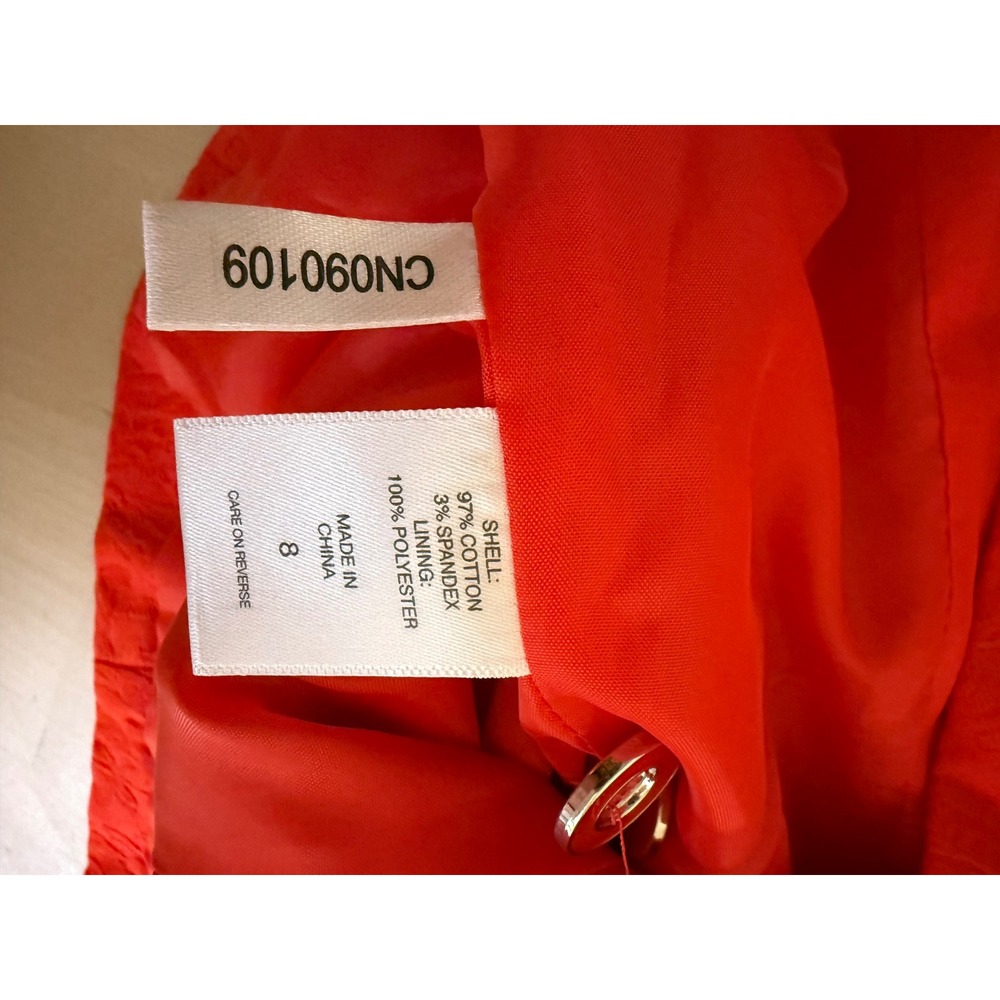 NWT NY Collection Red Jacquard V Neck Sleeveless Button Front Vest Size 8 - Picture 10 of 10